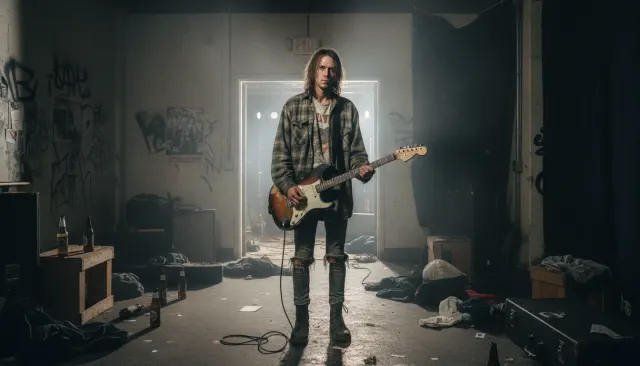 1990s Grunge Music Portrait look sample - Era Specific Color - 1990s