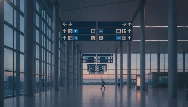 Airport Wayfinding Isotype look sample - Signage Wayfinding - 1970s