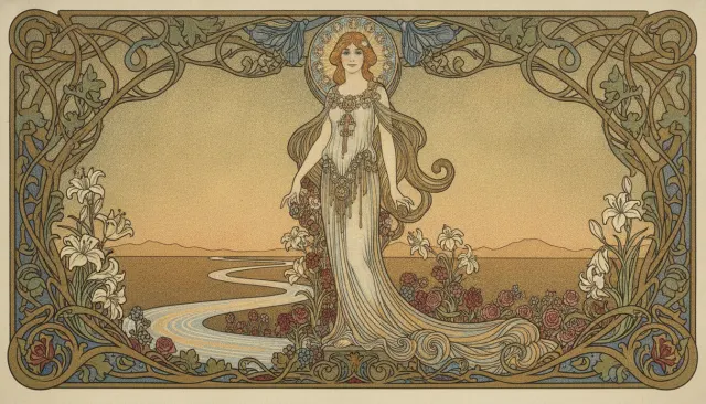 Alphonse Mucha Art Nouveau Poster look sample - Illustrators Named - 1890s