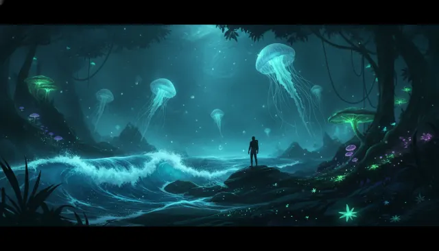 Bioluminescent Glow Low Light look sample - Light Experimental - contemporary