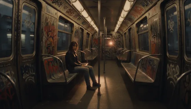 Bruce Davidson Subway Flash look sample - Street Photography - 1980s