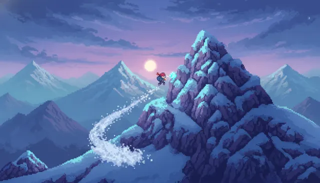 Celeste Mountain Pixel look sample - Pixel Modern Indie - 2018