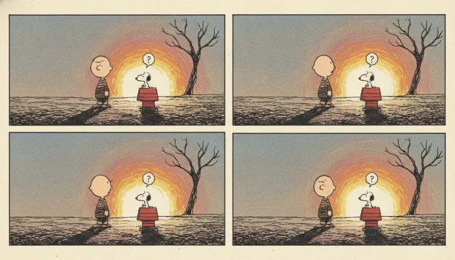 Charles Schulz Peanuts Minimalist Strip look sample - Illustrators Extended - 1960s