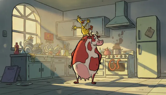 Cow and Chicken David Feiss Thick Line look sample - Kids Cn Comedy Classic - 1990s