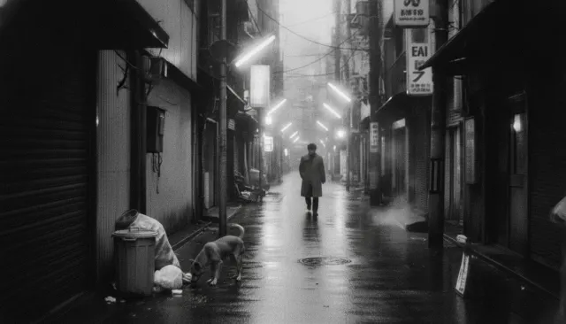 Daido Moriyama BW Grain Japan look sample - Street Photography - 1970s