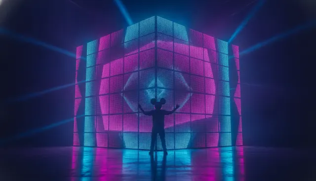 Deadmau5 LED Cube Stage look sample - Genre Electronic Edm - 2010s