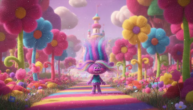 DreamWorks Trolls Glittery look sample - Feature 3D - contemporary
