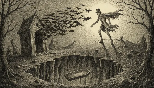 Edward Gorey Spooky Cross-Hatch look sample - Illustrators Named - 1960s