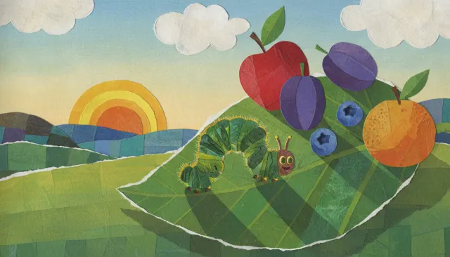 Eric Carle Tissue Paper Collage look sample - Childrens Book - 1970s