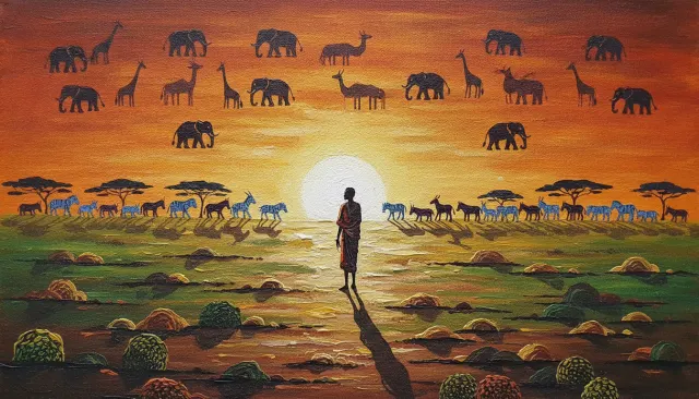 Tingatinga Painting (Tanzania) look sample - African - contemporary