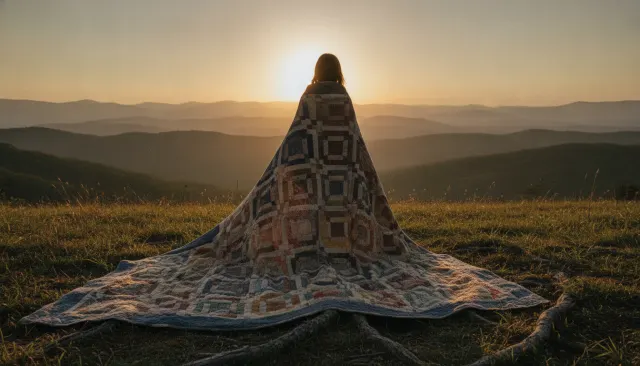 Appalachian Mountain Quilt look sample - North American Folk - traditional