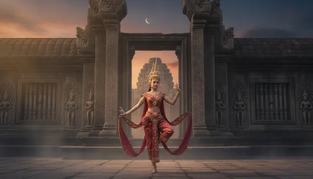 Cambodian Apsara Dance Painting look sample - Asian Extended - traditional