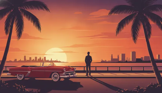 Cuban Vintage Travel Poster look sample - Latin American - 1950s