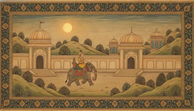 Rajasthani Miniature Painting look sample - South Southeast Asian - traditional