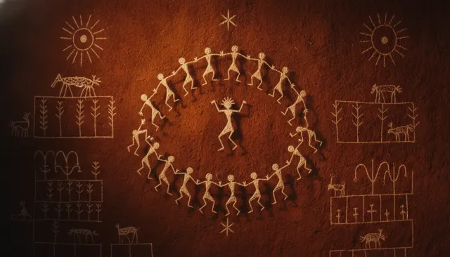 Warli Tribal Painting (Maharashtra) look sample - South Southeast Asian - traditional