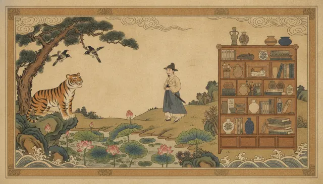 Korean Minhwa Folk Painting look sample - East Asian - joseon
