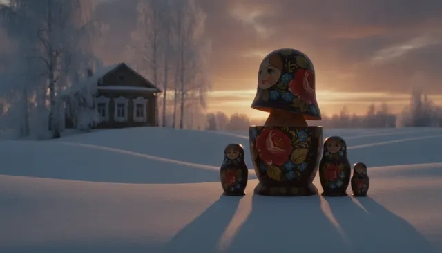 Russian Matryoshka Nesting Doll Pattern look sample - European Folk - traditional