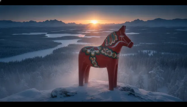 Swedish Dala Horse Pattern look sample - European Folk - traditional