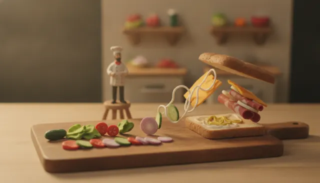Food Stop Motion Tabletop look sample - Mixed Media Stop Motion - contemporary