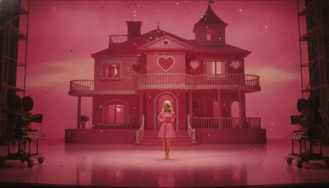 Greta Gerwig Barbie Pink Painterly look sample - Director Aesthetic Modern - contemporary
