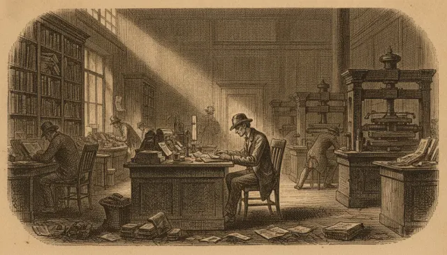 Harpers Magazine Old Engraving look sample - Editorial Magazine - 1880s