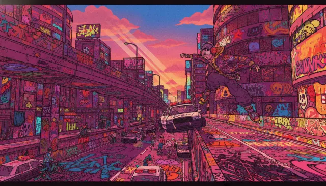 Jet Set Radio Funk 3D look sample - Cel Shaded 3D - contemporary
