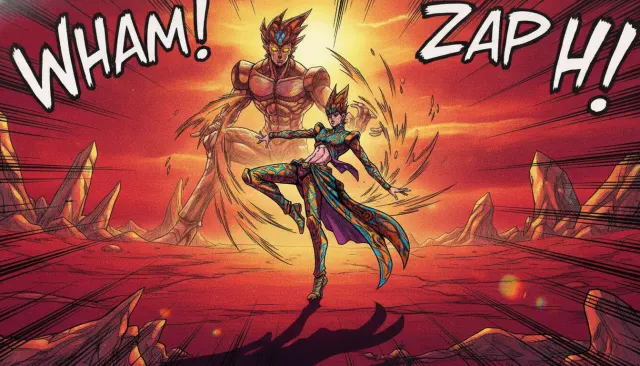 JoJo Bizarre Adventure Flamboyant Pose look sample - 90S Manga Aesthetics - 1990s