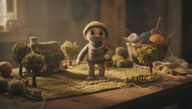 Knitted Yarn Textile Stop Motion look sample - Food Stop Motion - contemporary