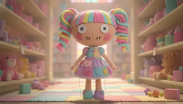 Lalaloopsy Knitted Doll look sample - Felted Knitted Textile - contemporary