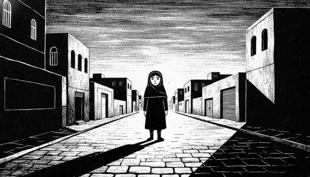 Marjane Satrapi Persepolis BW Thick Line look sample - Illustrators Extended - 2000s