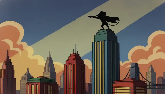 Mighty Mouse Saturday Morning look sample - Classic Western Cel - 1960s