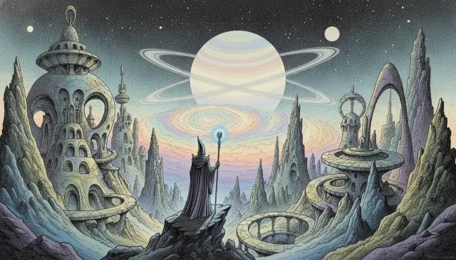 Moebius Jean Giraud Sci-Fi Detail look sample - Illustrators Named - 1970s