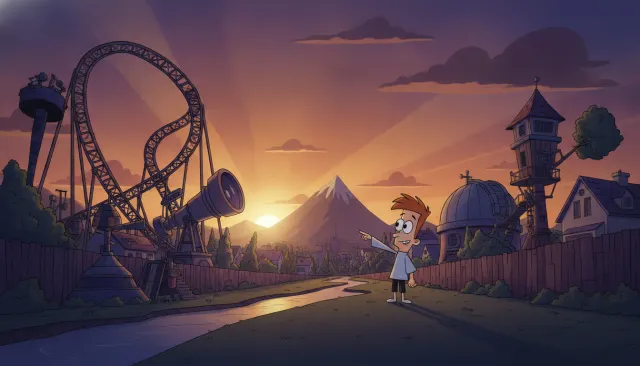 Phineas and Ferb Stylized Suburban look sample - Kids Disney Channel Modern - 2000s