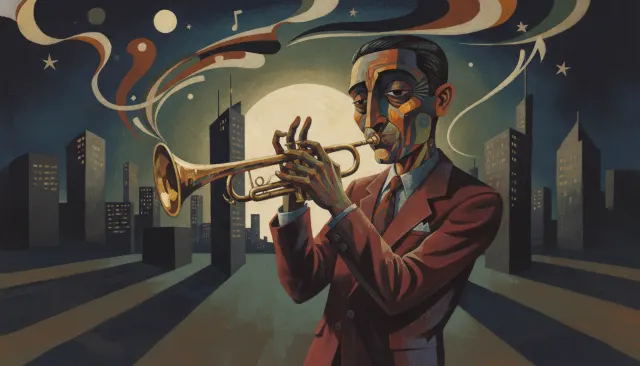 Polish Jazz Poster Flat Color look sample - Poster Trad Extended - 1960s-1980s