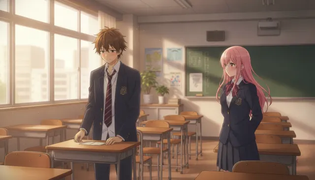 School Romance Classroom Anime look sample - Subgenre Romance Comedy - contemporary