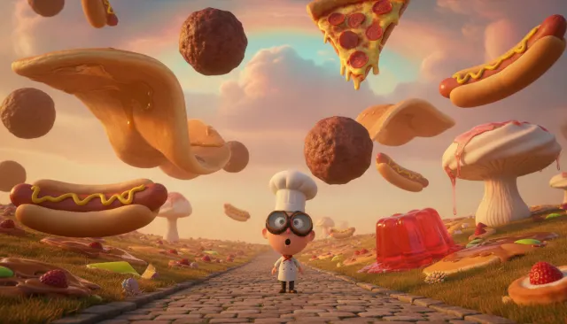 Sony Cloudy With Meatballs Zany look sample - Feature 3D Expansion - contemporary