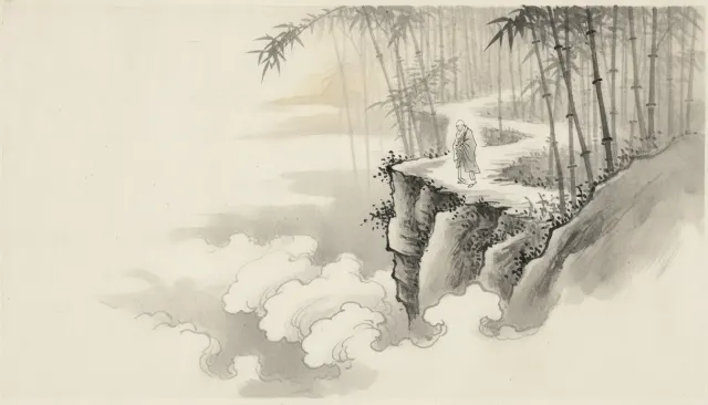 Sumi-e Japanese Ink Brush look sample - Eastern Historical - 1500s