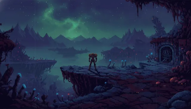 Super Metroid Atmospheric Pixel look sample - Pixel Era 8Bit 16Bit - 1994