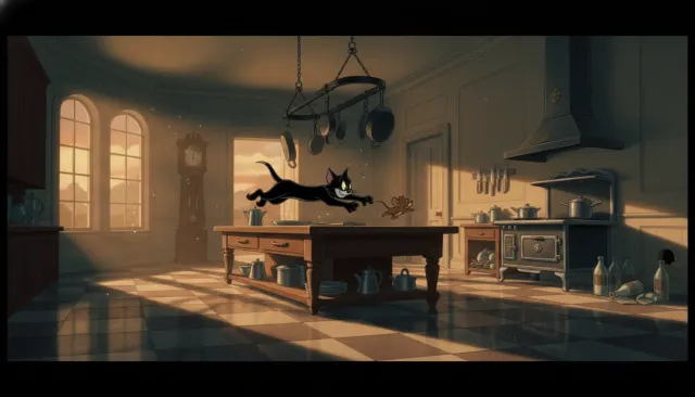 Tom and Jerry Classic Chase look sample - Classic Western Cel - 1940s