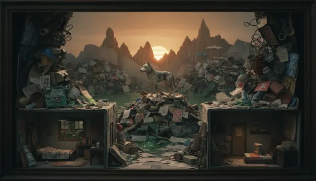 Wes Anderson Isle of Dogs Paper Set look sample - Paper Craft Stop Motion - contemporary